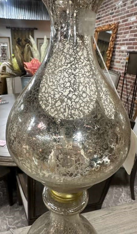 Pair of Mercury Glass Lamps from Casa Bella, Hot Springs