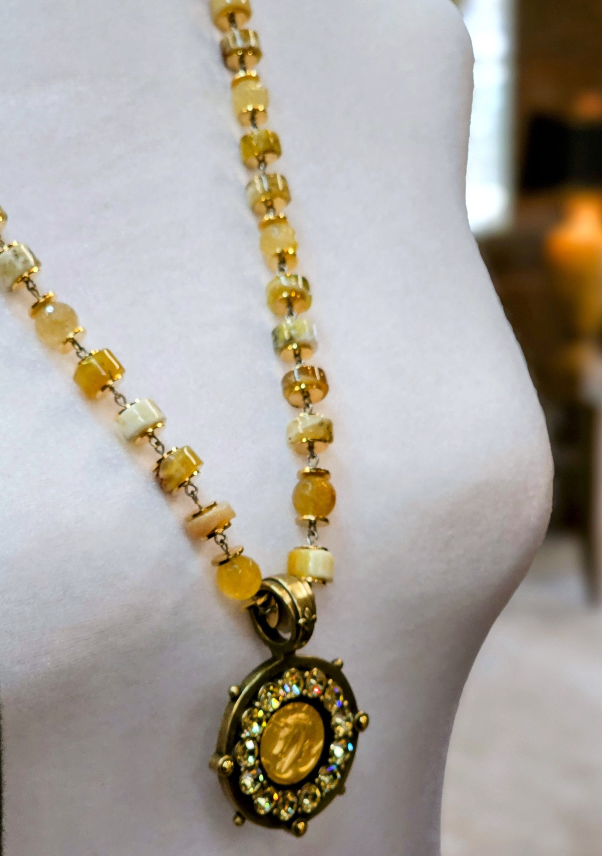 Buy French Kande's The Genevive Necklace Sun Opal Mix from Casa Bella, Hot Springs. 