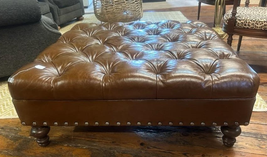 King Hickory Brand Leather Tufted Ottoman from Casa Bella, Hot Springs